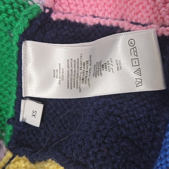 RE/DONE Womens Multicolor Cropped Patchwork Cardigan, Sz XS, Boho, Y2K, Indie - Picture 7 of 11